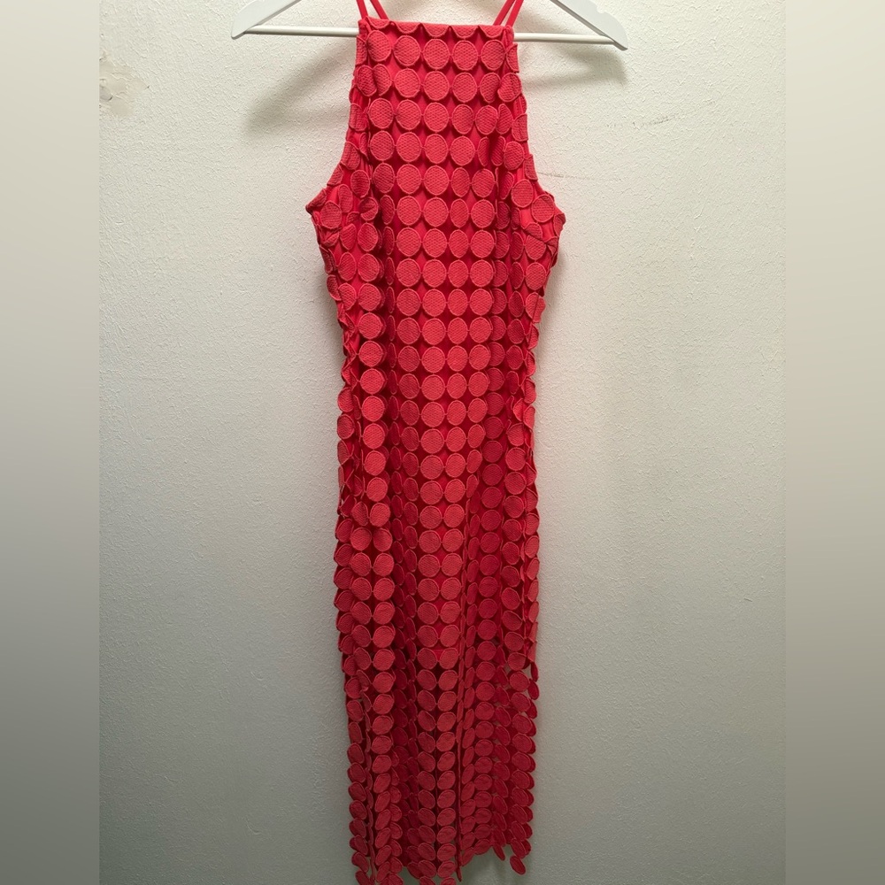 Elegant Red Textured Women's Dress